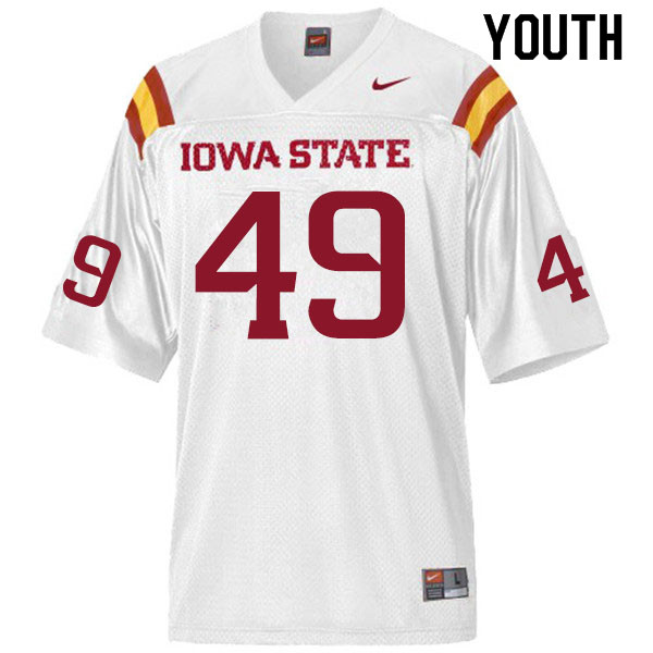 Iowa State Cyclones Youth #49 Trey Fancher Nike NCAA Authentic White College Stitched Football Jersey LR42M37VH